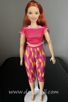 Mattel - Barbie - Made to Move - Yoga - Curvy (Orange Pants) - Poupée